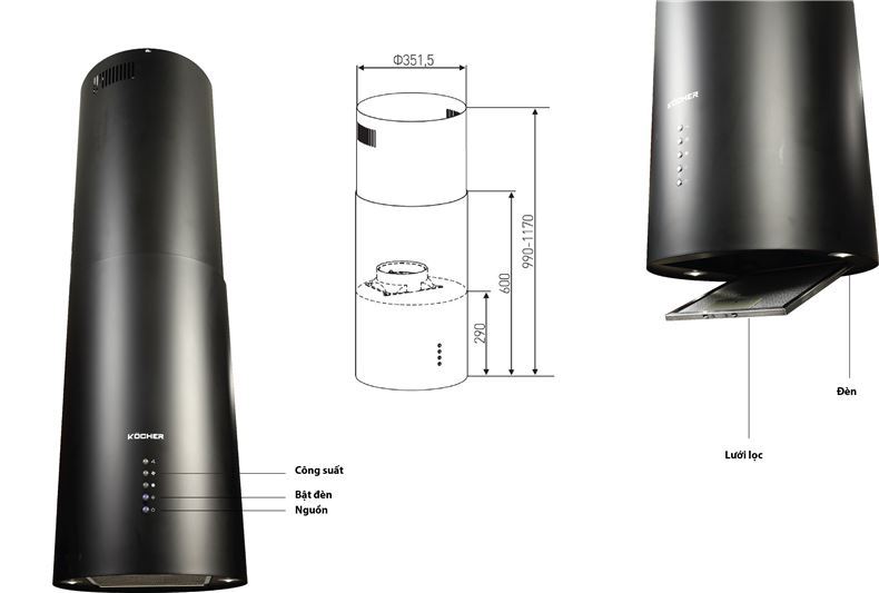 Máy hút mùi Serena CXW - 188BL