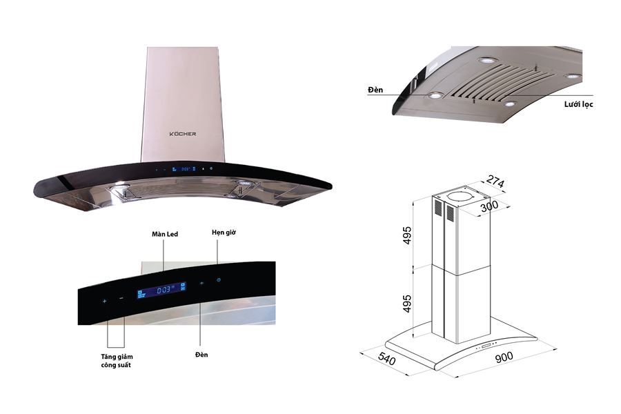 Máy hút mùi Serena CXW - 188CRV 7