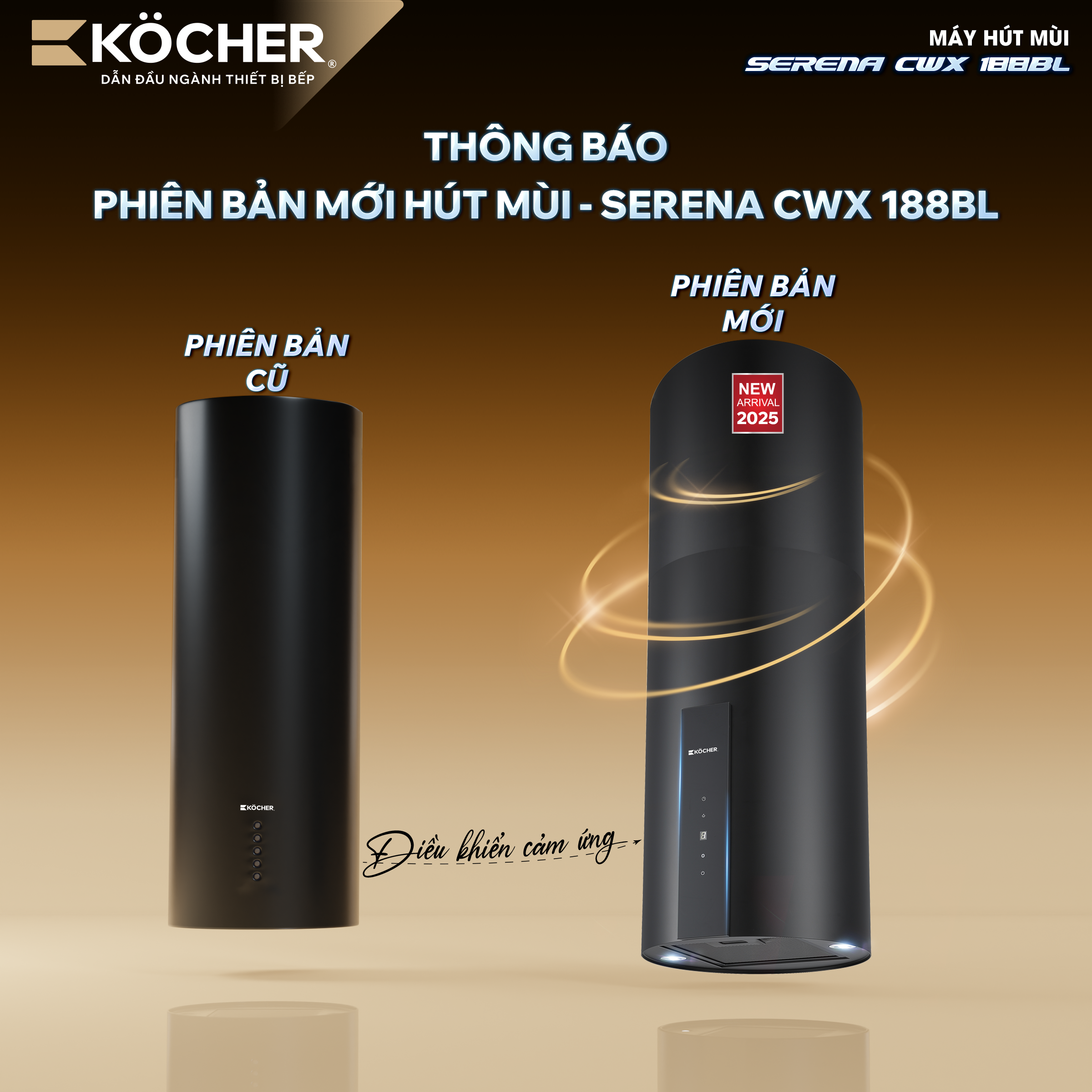 THÔNG BÁO NÂNG CẤP SẢN PHẨM MÁY HÚT MÙI SERENA CXW - 188BL