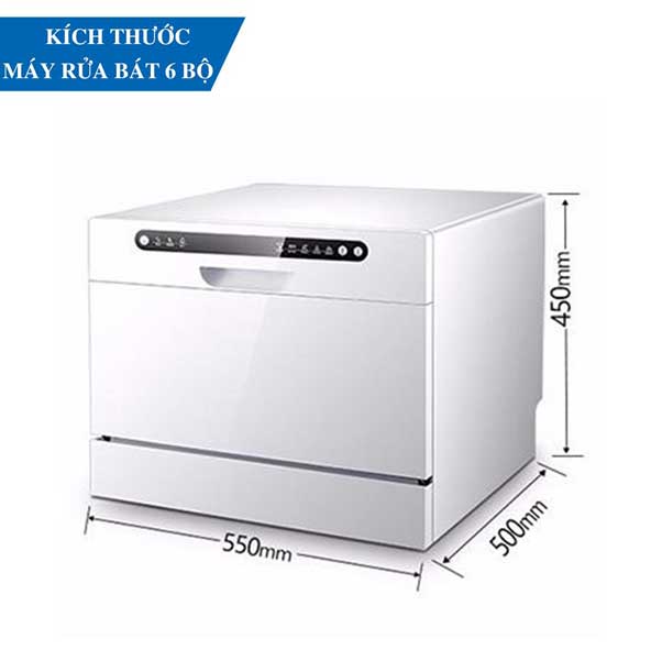 Kích thước máy rửa bát 6 bộ