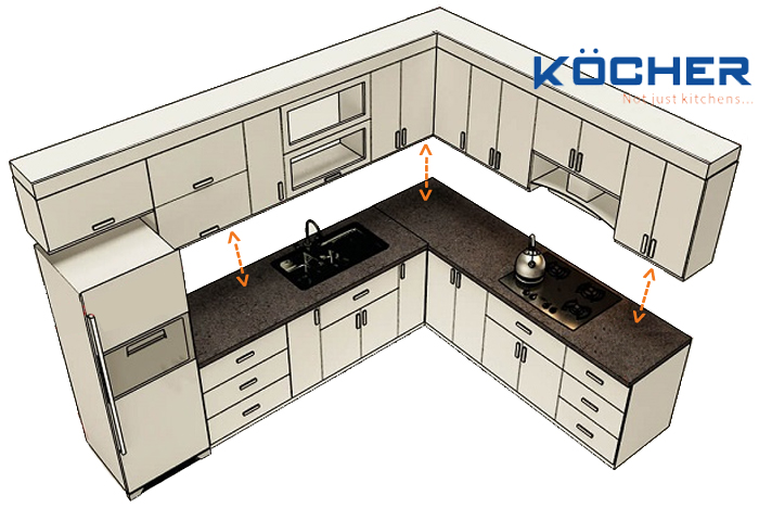 Khoảng cách từ mặt bếp đến tủ bếp bao nhiêu là hợp lý