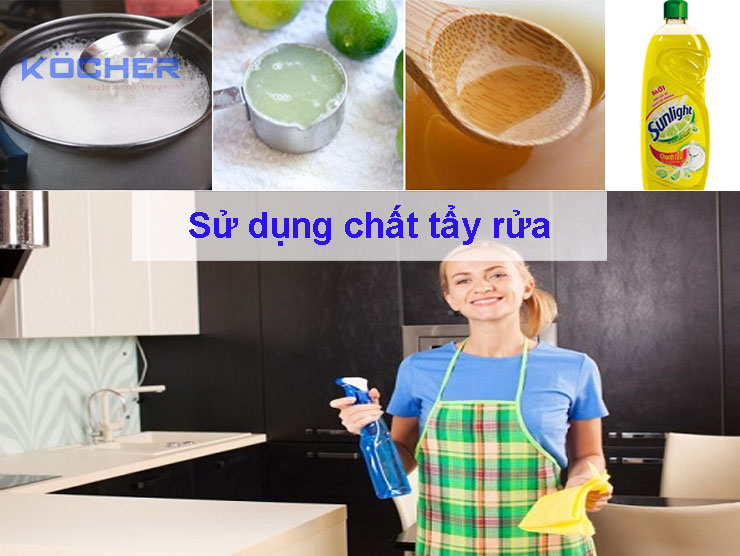 Sử dụng chất tẩy rửa để vệ sinh bếp từ Sử dụng chất tẩy rửa để vệ sinh bếp từ