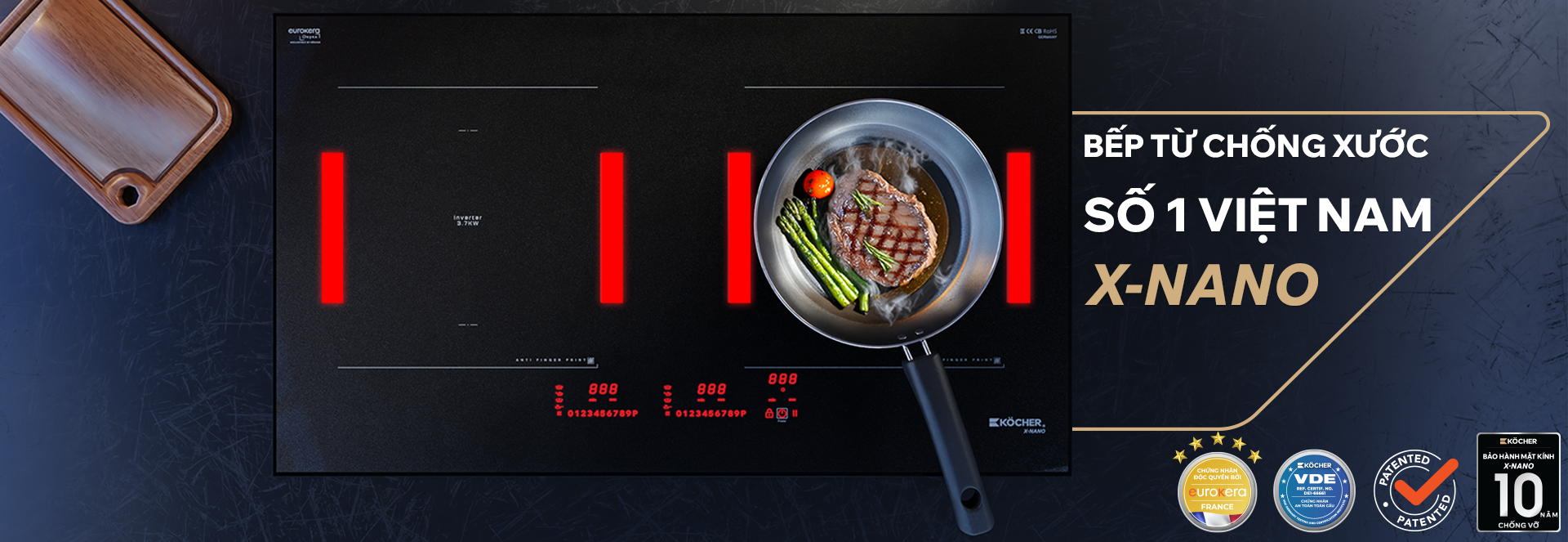 Bếp từ chống xước KÖCHER X-NANO